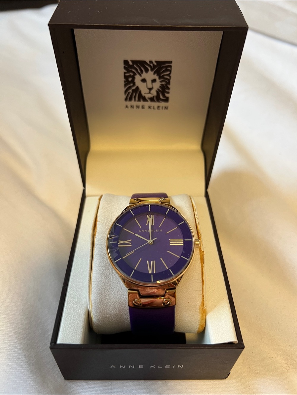 Anne Klein Purple Dial Gold-Tone Women's Watch